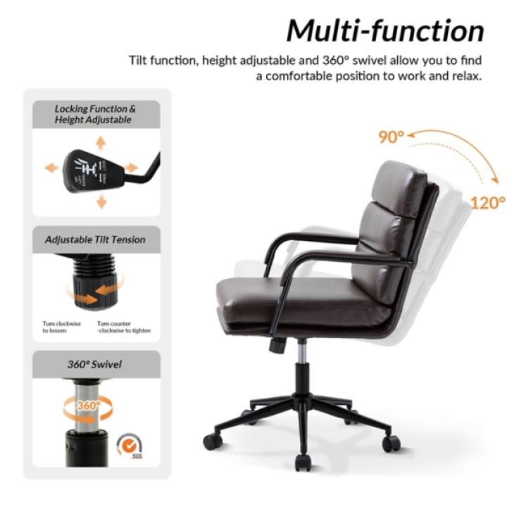 Brown Faux Leather Indigo Office Chair