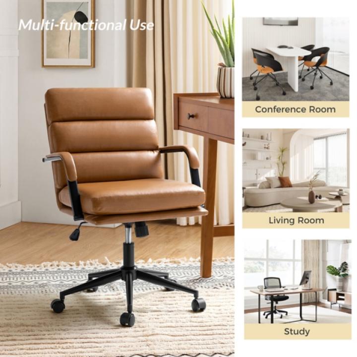 Camel Faux Leather Indigo Office Chair