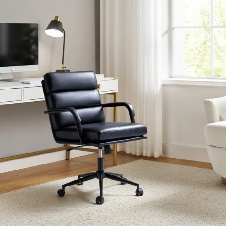 Navy Faux Leather Indigo Office Chair