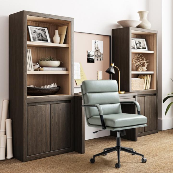 Sage Faux Leather Indigo Office Chair