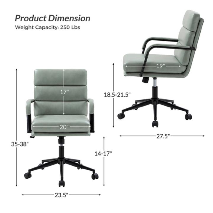 Sage Faux Leather Indigo Office Chair