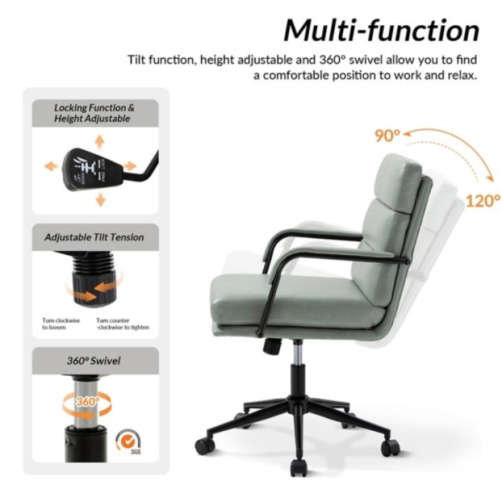 Sage Faux Leather Indigo Office Chair