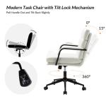 White Faux Leather Indigo Office Chair