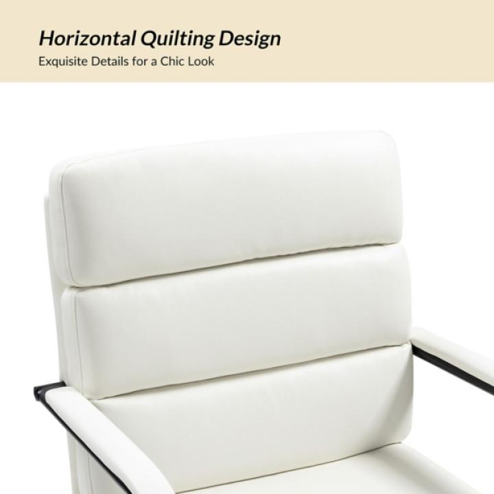 White Faux Leather Indigo Office Chair