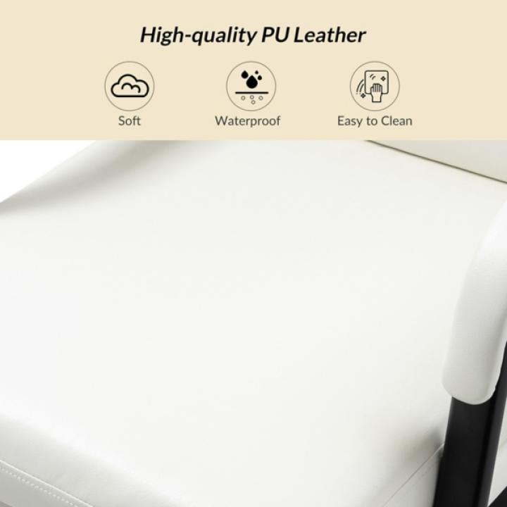 White Faux Leather Indigo Office Chair