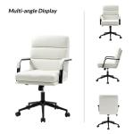 White Faux Leather Indigo Office Chair