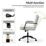 White Faux Leather Indigo Office Chair