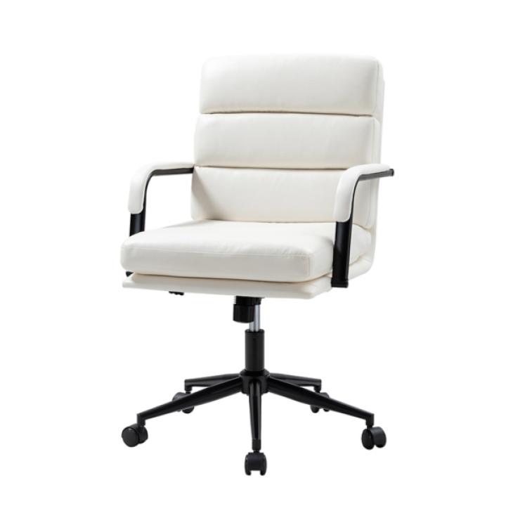 White Faux Leather Indigo Office Chair