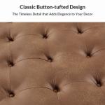 Camel Faux Leather Irvin Flip-Top Storage Ottoman