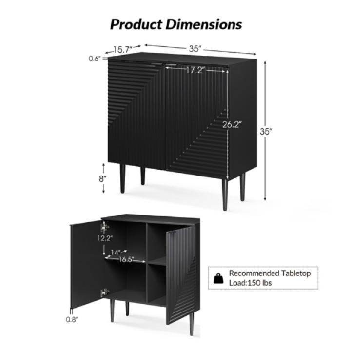 Black Burkart 2-Door Cabinet