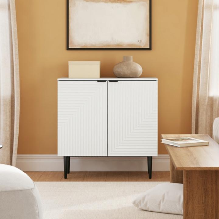 White Burkart 2-Door Cabinet