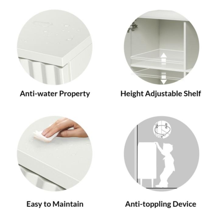 White Burkart 2-Door Cabinet