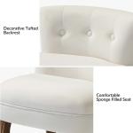 Ivory Velvet Lera Vanity Stool
