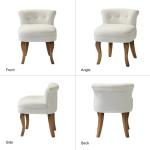 Ivory Velvet Lera Vanity Stool