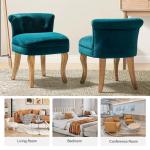 Teal Velvet Lera Vanity Stool