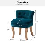 Teal Velvet Lera Vanity Stool