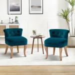Teal Velvet Lera Vanity Stool
