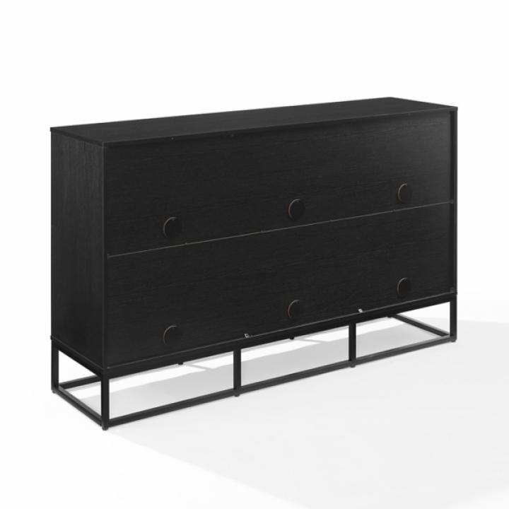 Enzo Black 6-Cube Record Storage Media Cabinet
