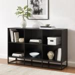 Enzo Black 6-Cube Record Storage Media Cabinet