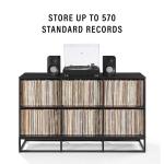 Enzo Black 6-Cube Record Storage Media Cabinet