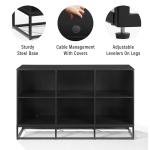 Enzo Black 6-Cube Record Storage Media Cabinet