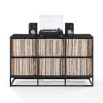 Enzo Black 6-Cube Record Storage Media Cabinet