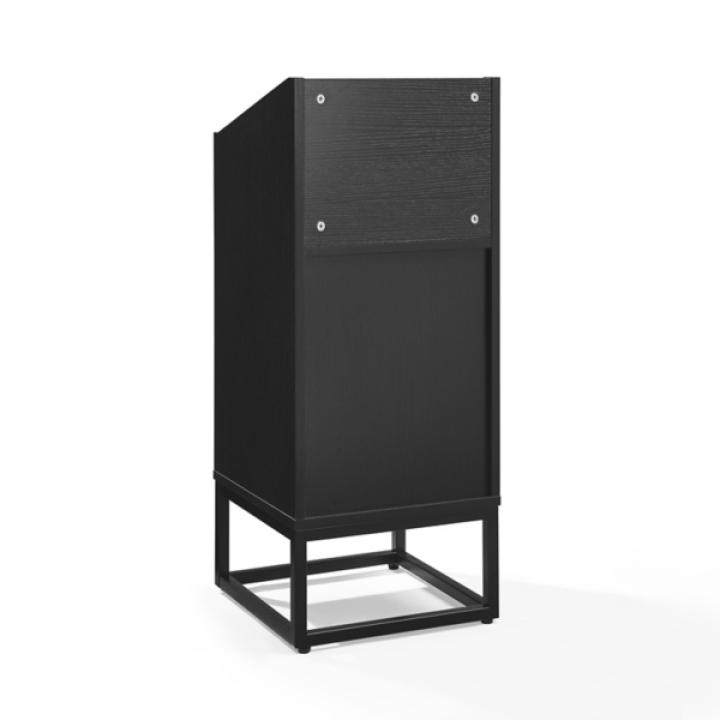 Enzo Black 2-Section Record Storage Media Cabinet