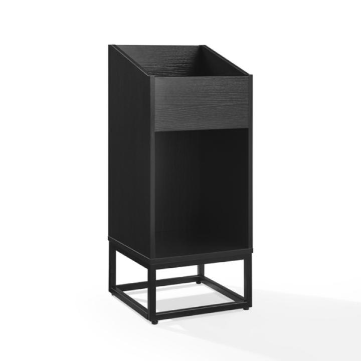 Enzo Black 2-Section Record Storage Media Cabinet