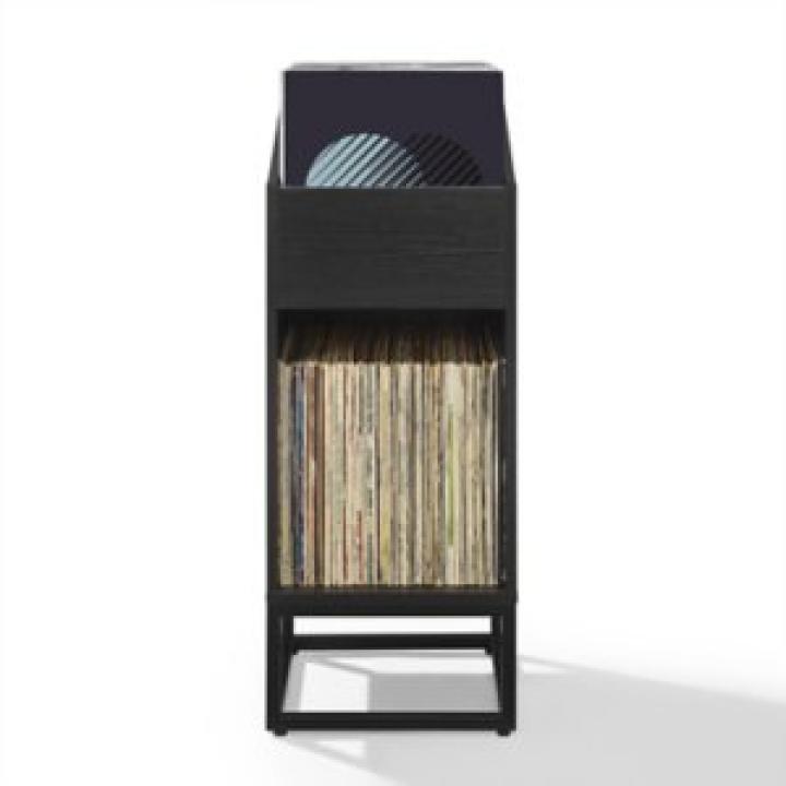 Enzo Black 2-Section Record Storage Media Cabinet