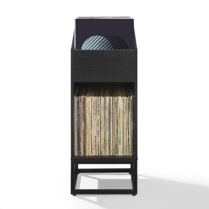 Enzo Black 2-Section Record Storage Media Cabinet
