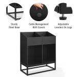 Enzo Black 4-Section Record Storage Media Cabinet