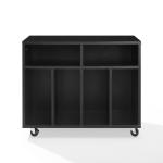 Carlo Black Rolling Record Storage Media Console