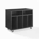 Carlo Black Rolling Record Storage Media Console