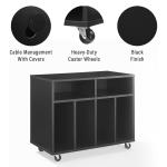 Carlo Black Rolling Record Storage Media Console