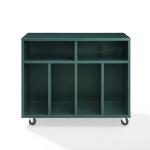 Carlo Teal Rolling Record Storage Media Console