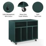 Carlo Teal Rolling Record Storage Media Console
