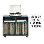 Carlo Teal Rolling Record Storage Media Console