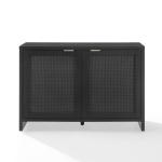 Kenji Black Rattan Record Storage Media Cabinet