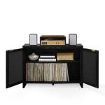 Kenji Black Rattan Record Storage Media Cabinet