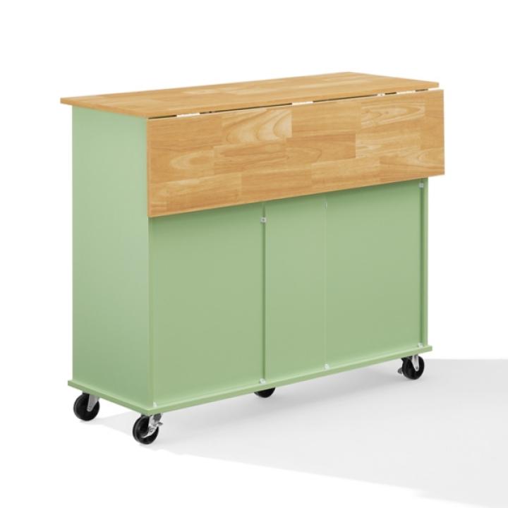 Stella Mint Drop-Leaf Kitchen Cart