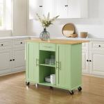 Stella Mint Drop-Leaf Kitchen Cart