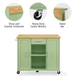 Stella Mint Drop-Leaf Kitchen Cart