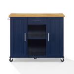 Stella Navy Drop-Leaf Kitchen Cart