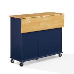 Stella Navy Drop-Leaf Kitchen Cart