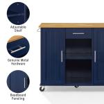 Stella Navy Drop-Leaf Kitchen Cart