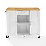 Stella White Drop-Leaf Kitchen Cart