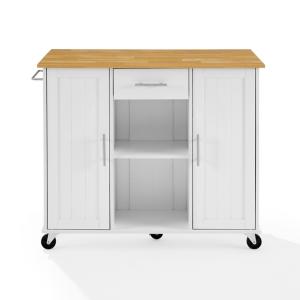Stella White Drop-Leaf Kitchen Cart