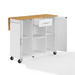 Stella White Drop-Leaf Kitchen Cart