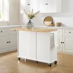 Stella White Drop-Leaf Kitchen Cart