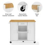 Stella White Drop-Leaf Kitchen Cart